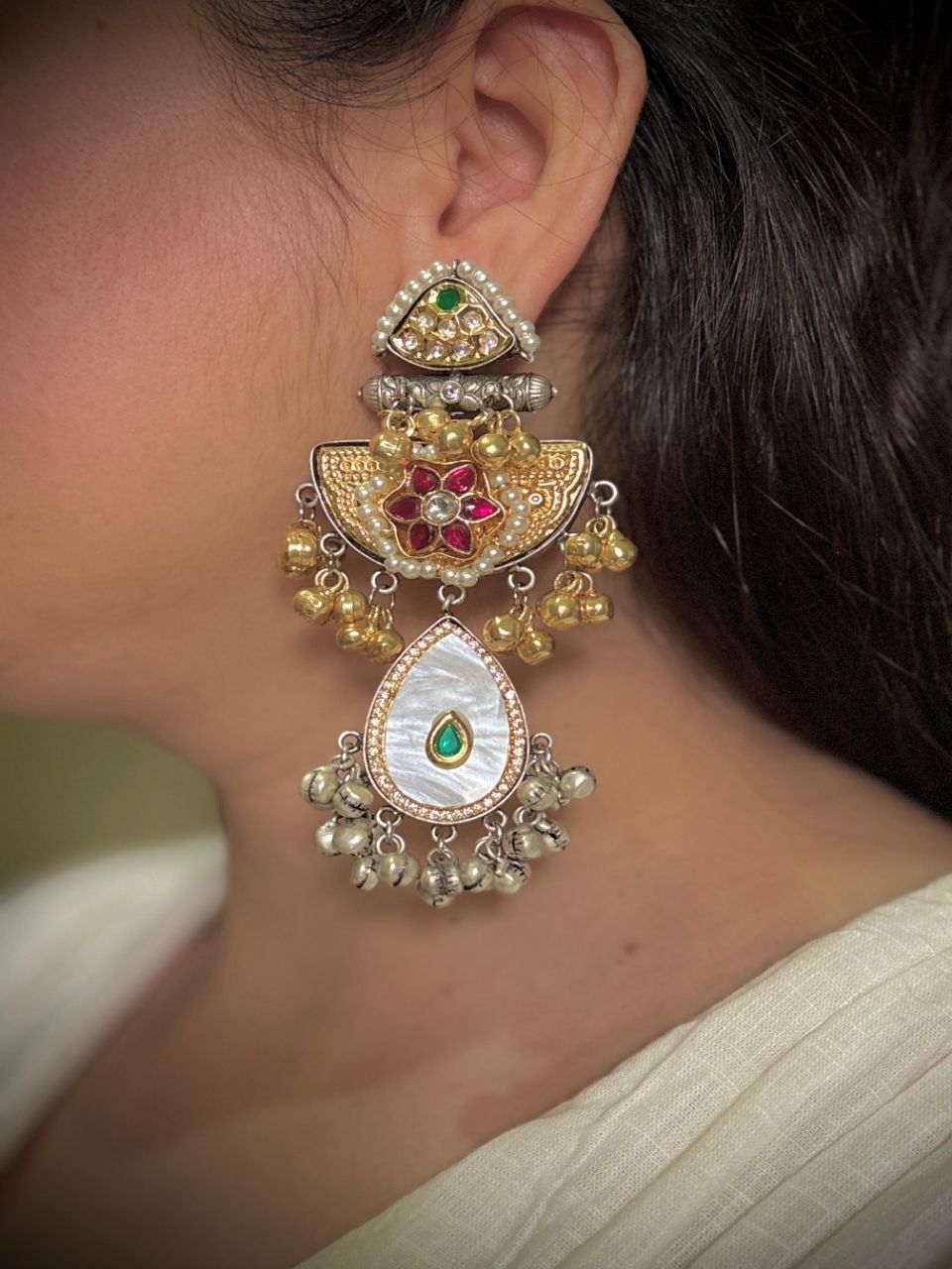 Kashmiri Earrings by Tamoha Jewels view 2