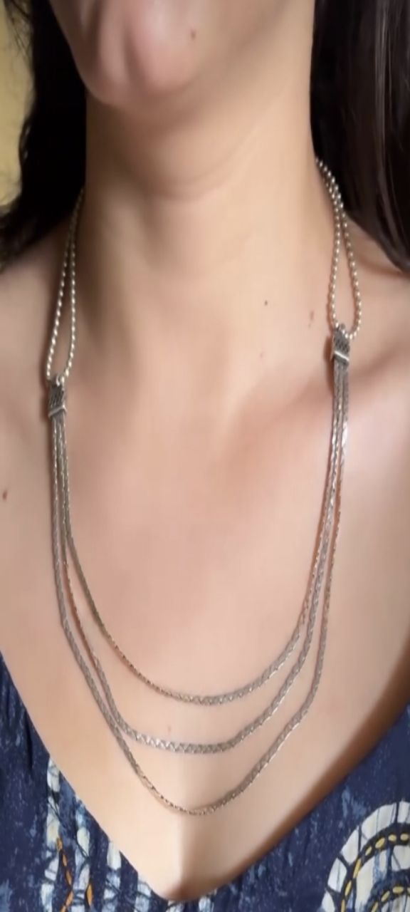Silver Multi-layered 925 Necklace view 2
