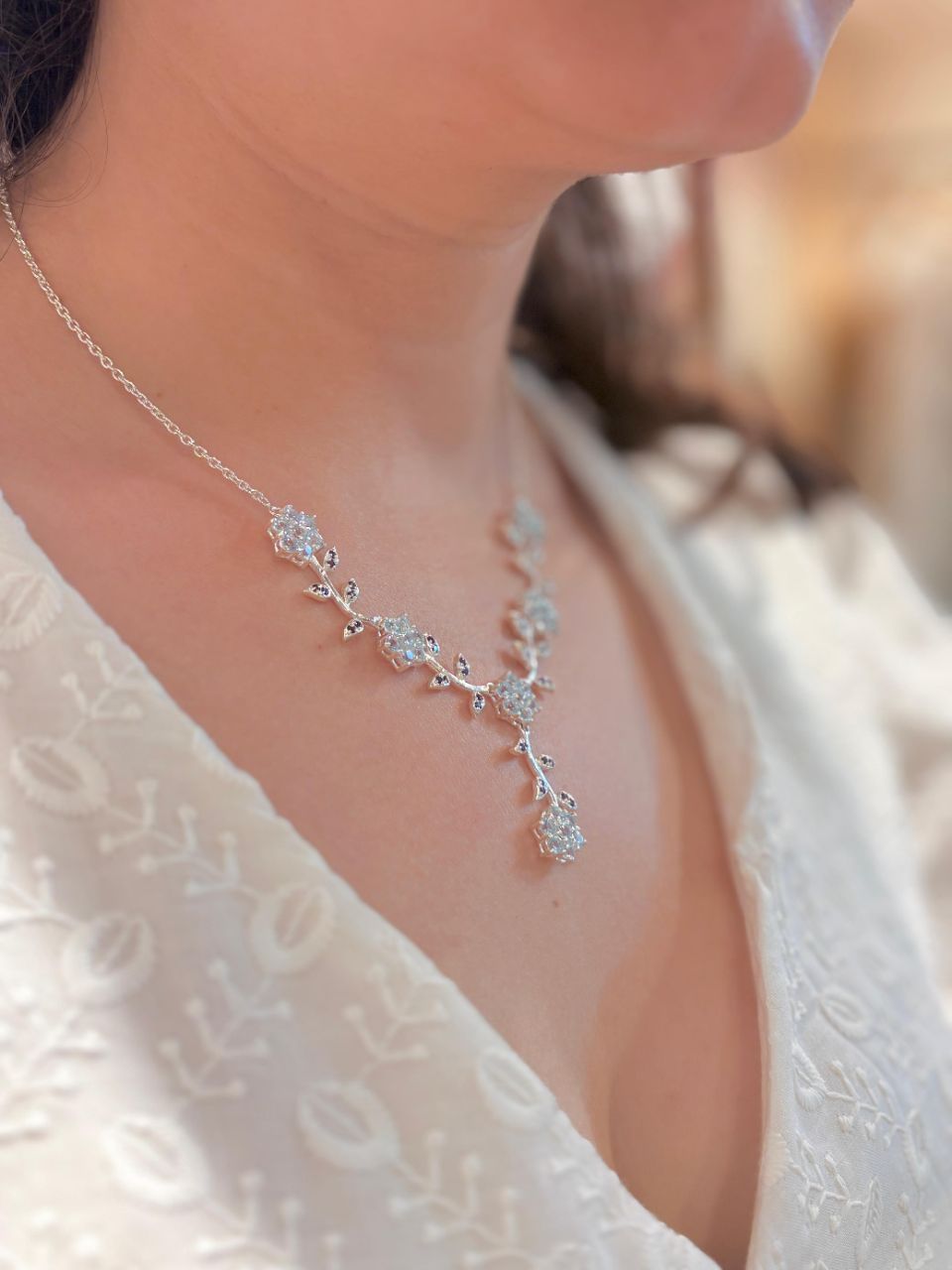 925 Floral Bridal Necklace Set - Tamoha view 2