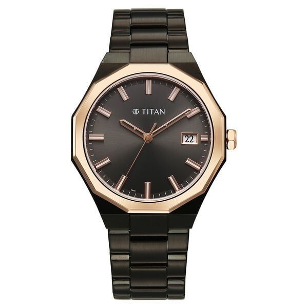 Titan Octagonal Black Watch 90212KM02 view 2