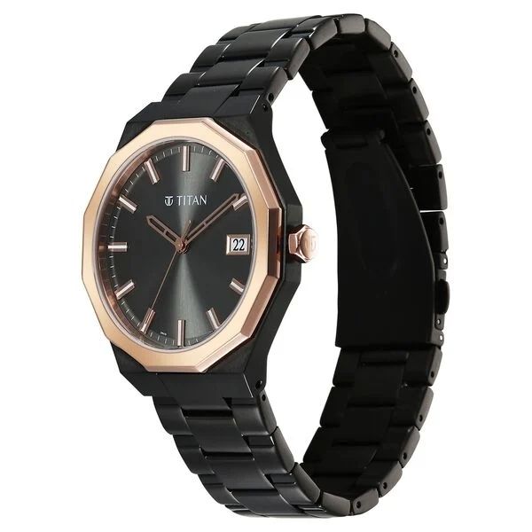 Titan Octagonal Black Watch 90212KM02 view 3