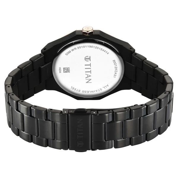 Titan Octagonal Black Watch 90212KM02 view 4