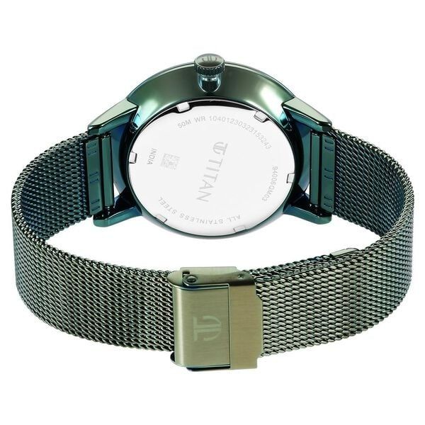 Titan Green Mesh Watch 94006QM03 view 4