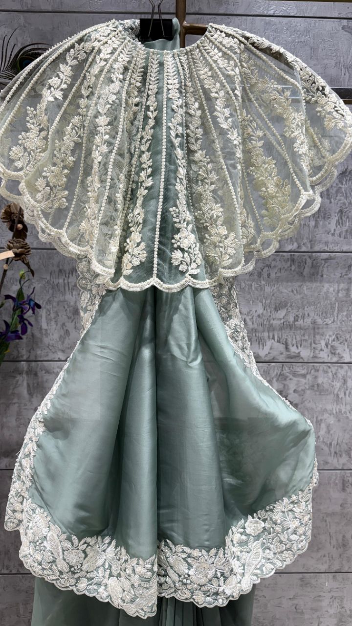 Designer Soft Organza Saree view 3