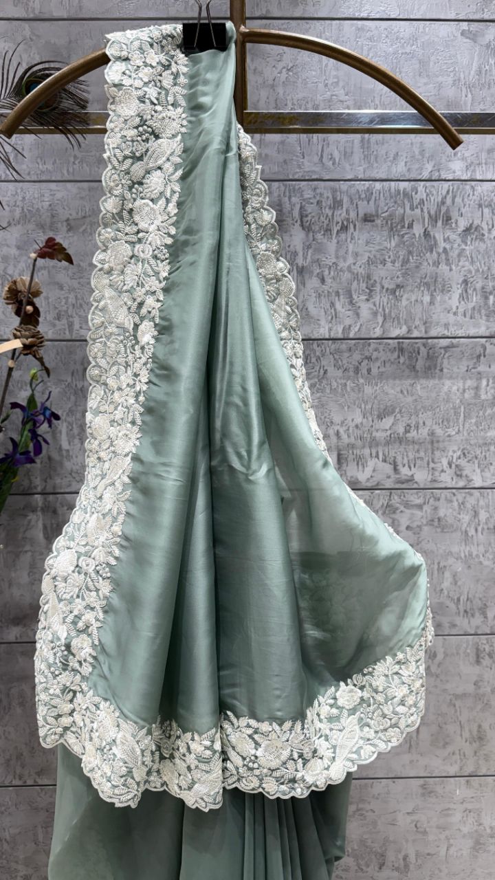 Designer Soft Organza Saree view 2