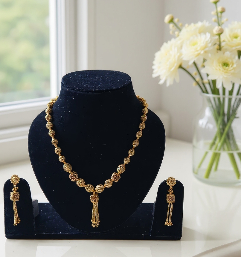 Golden Beads Necklace Set