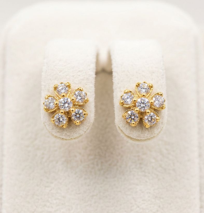 Panchaloha diamond studs