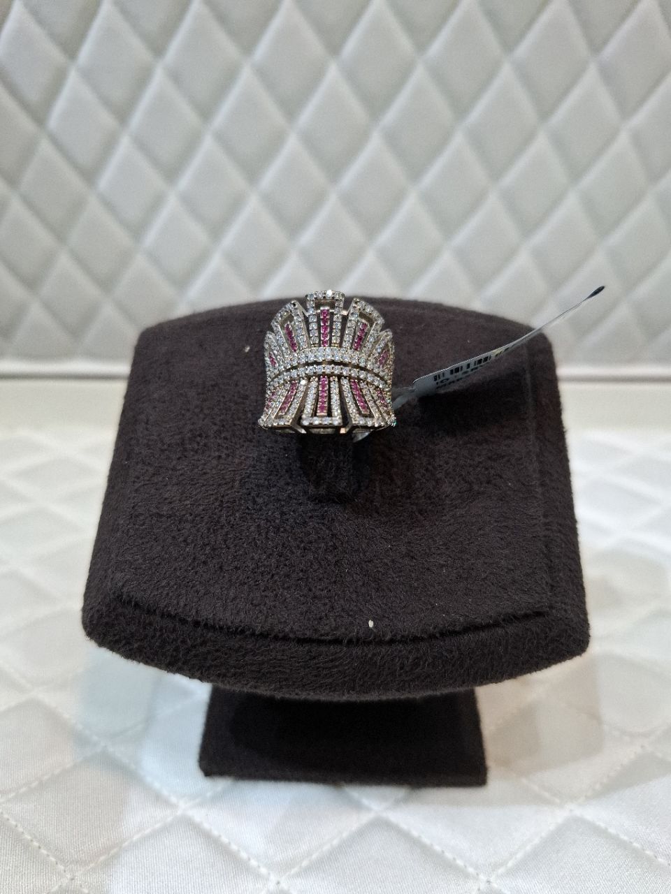 Silver and Ruby Cocktail Ring view 2