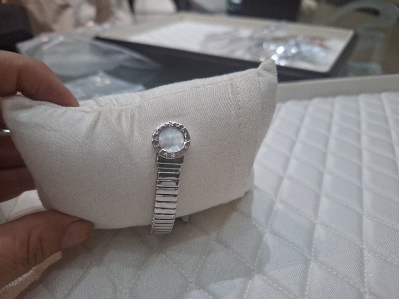 Silver Bracelet with Mother of Pearl view 2