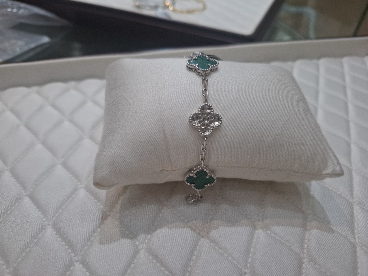 Silver and Emerald Bracelet view 2