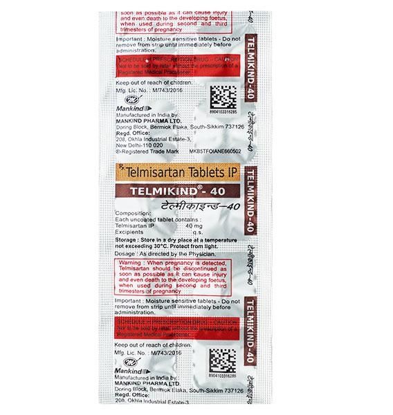 Telmikind 40mg Tablets