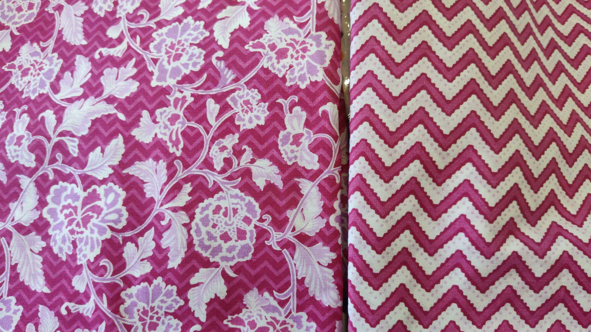 Floral and Chevron Fabric view 2