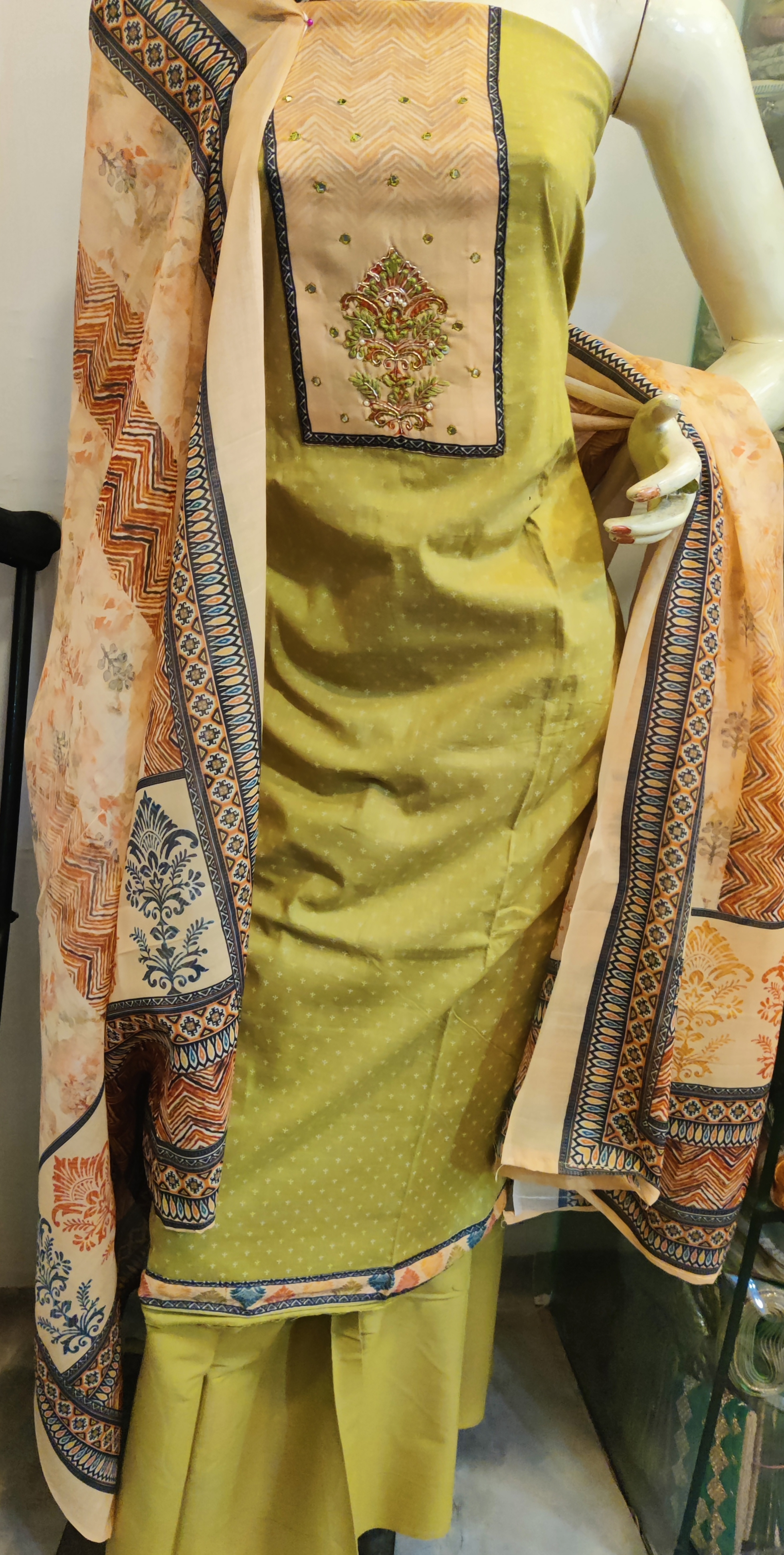 Embroidered Pakistani Cotton Suit view 2