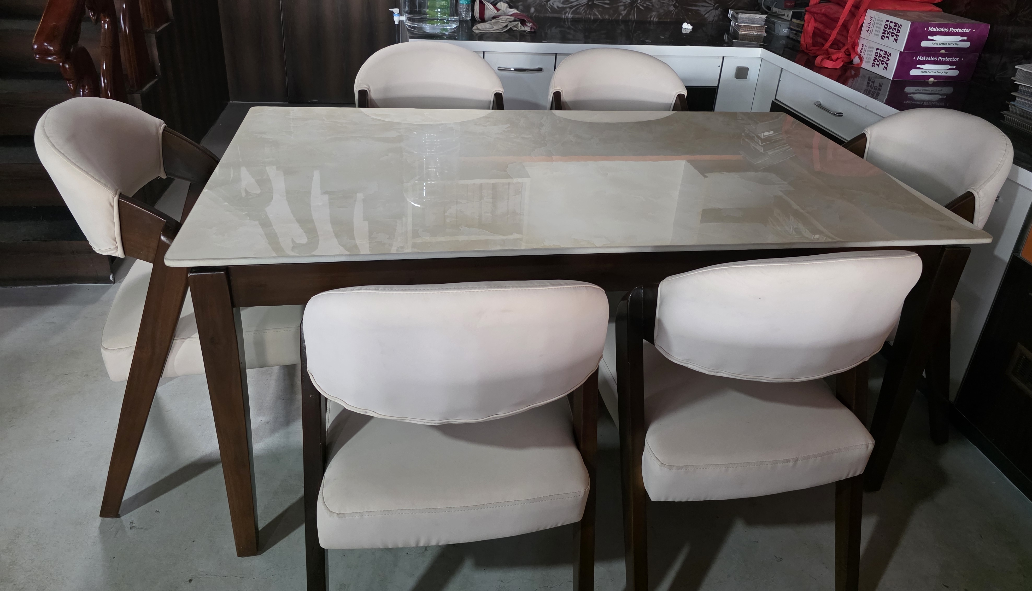 Modern Glass Top Dining Table Set view 2