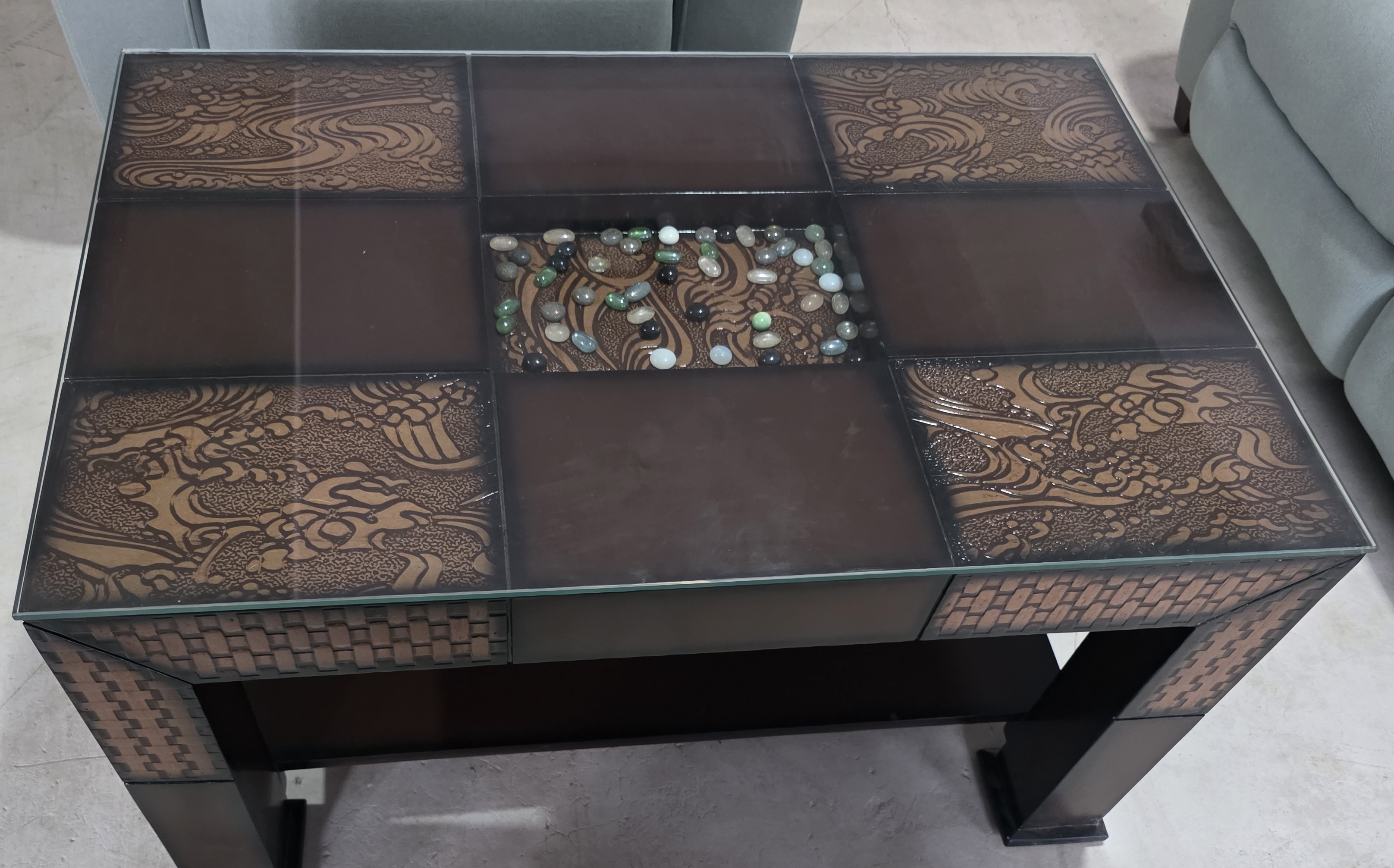 Artistic Glass-Top Coffee Table view 2