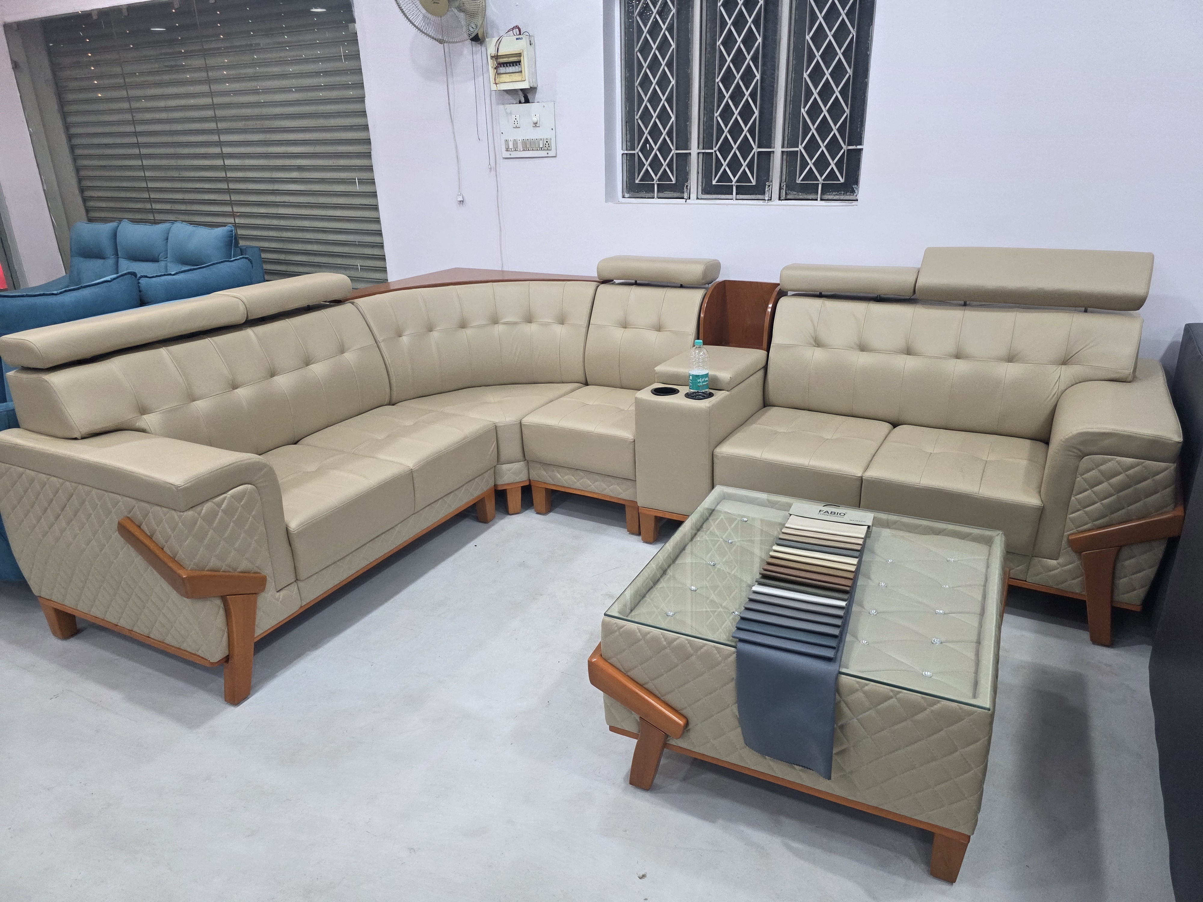 Luxurious Beige Sectional Sofa view 2