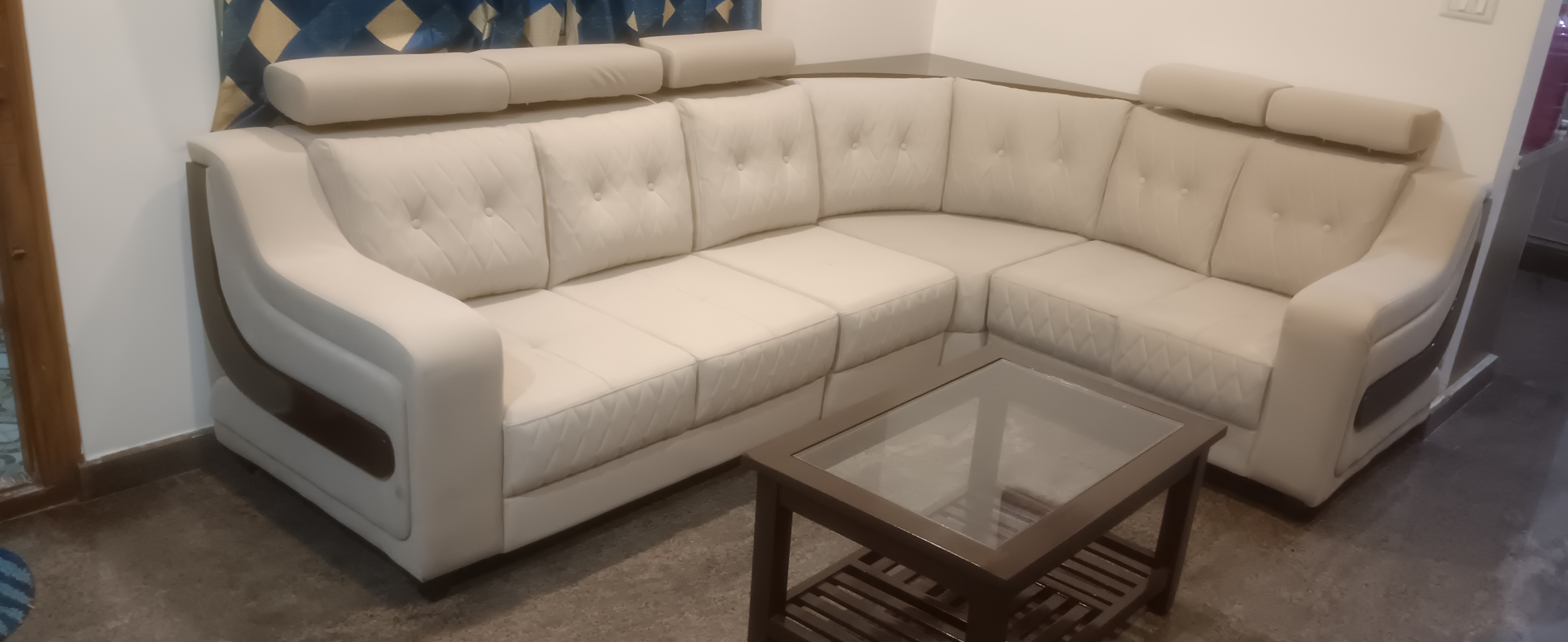 Ivory Sectional Sofa view 2