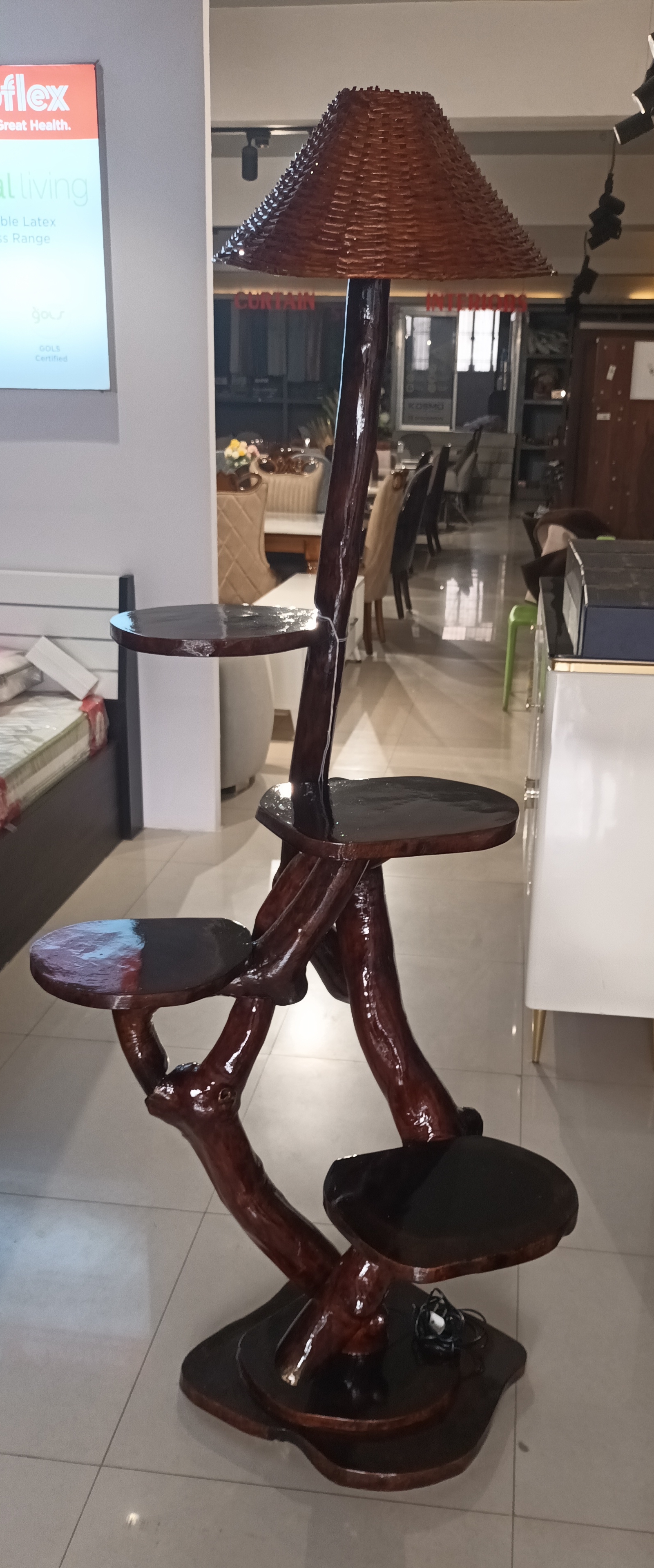 Wooden Multi-Tiered Lamp Stand view 2