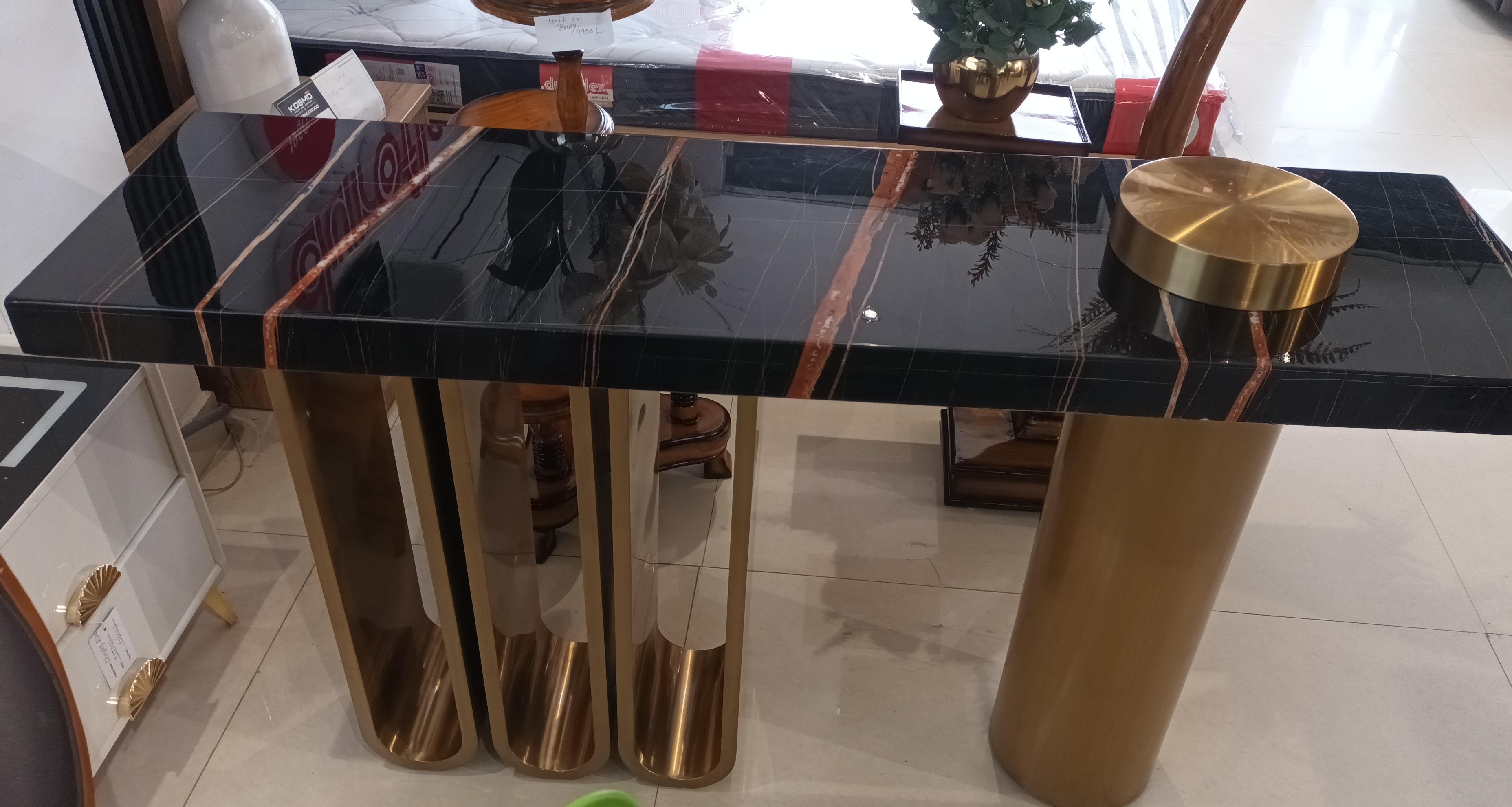 Gold Accent Console Table view 2