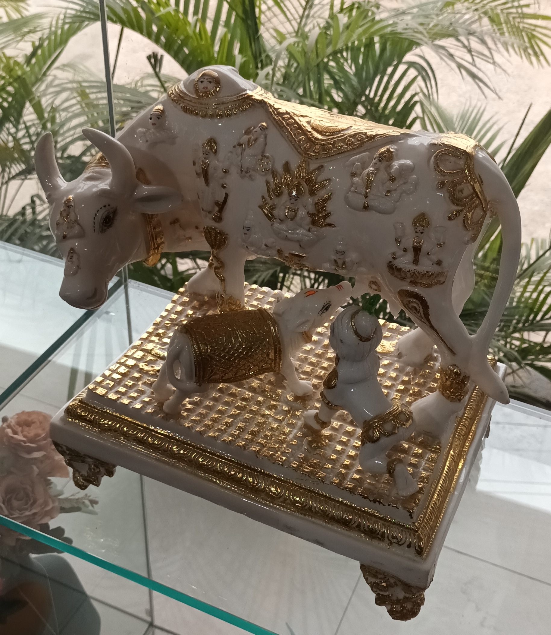 Decorative Cow and Calf Figurine view 2