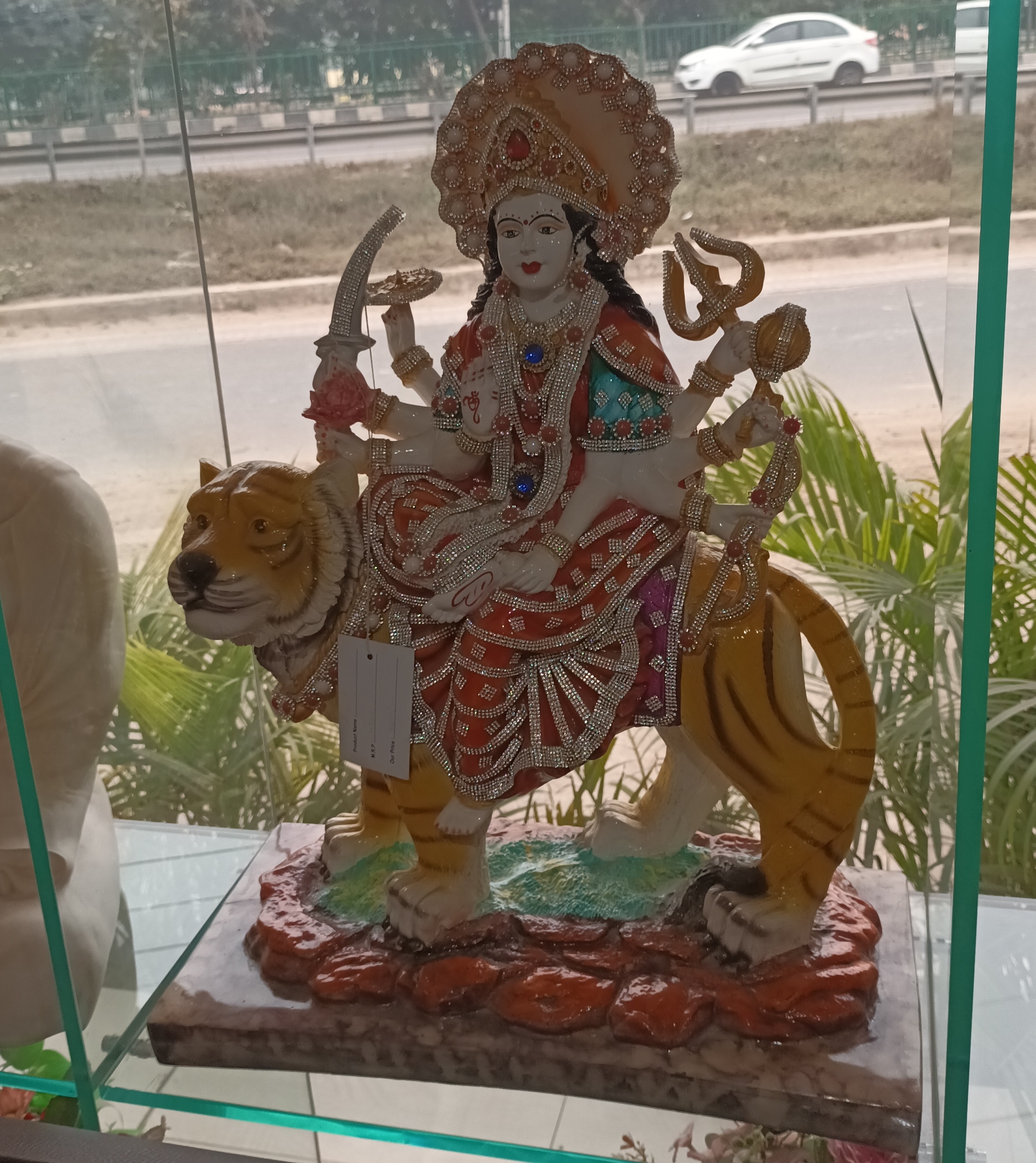 Durga on Tiger Statue view 2