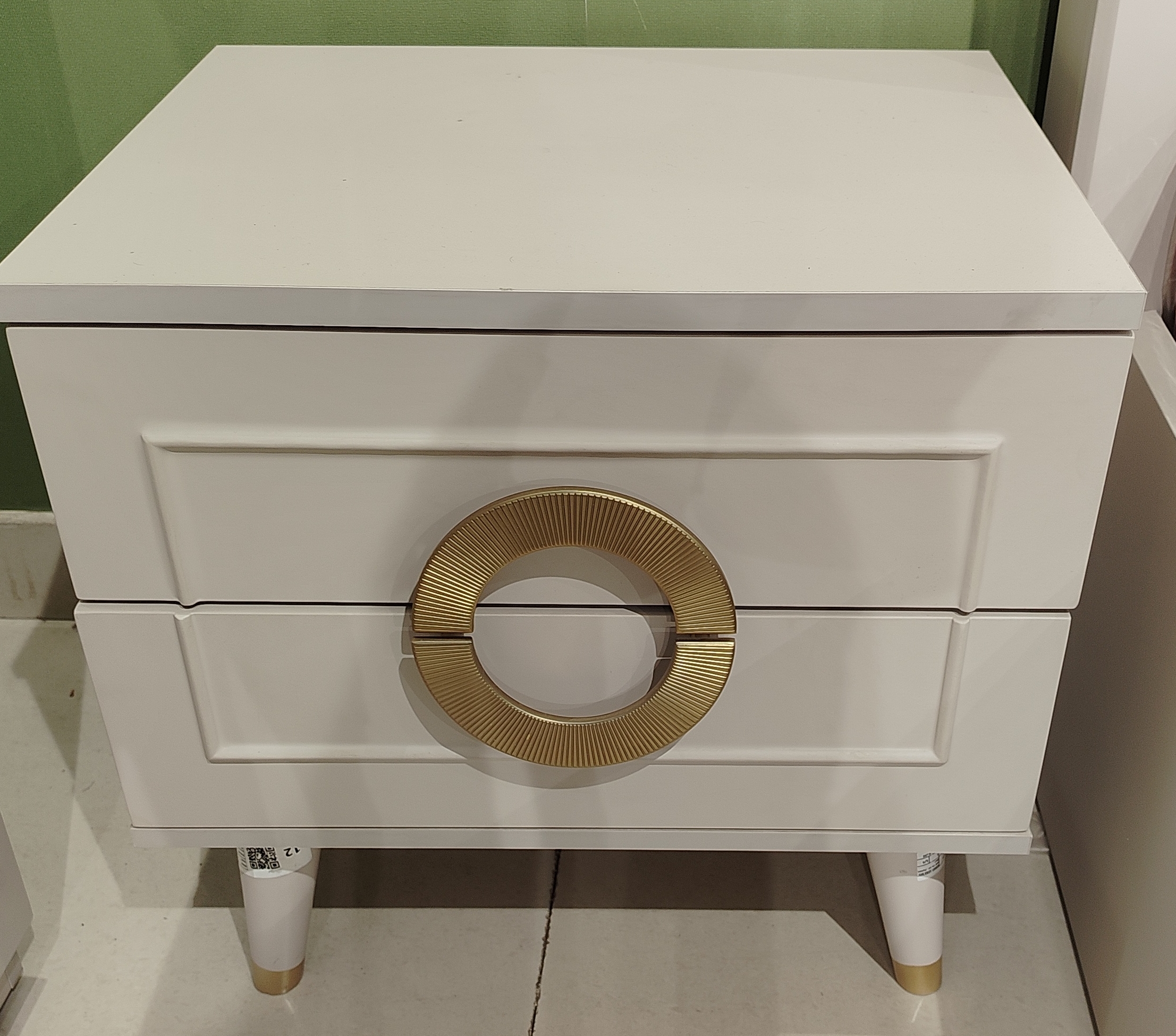 Modern White Nightstand view 2