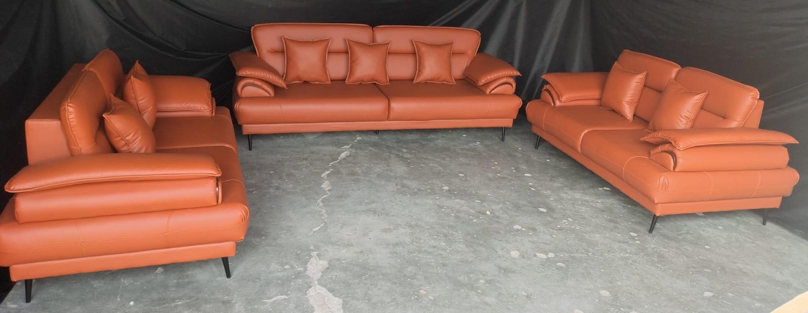 Italian Leather Sofa Set view 2