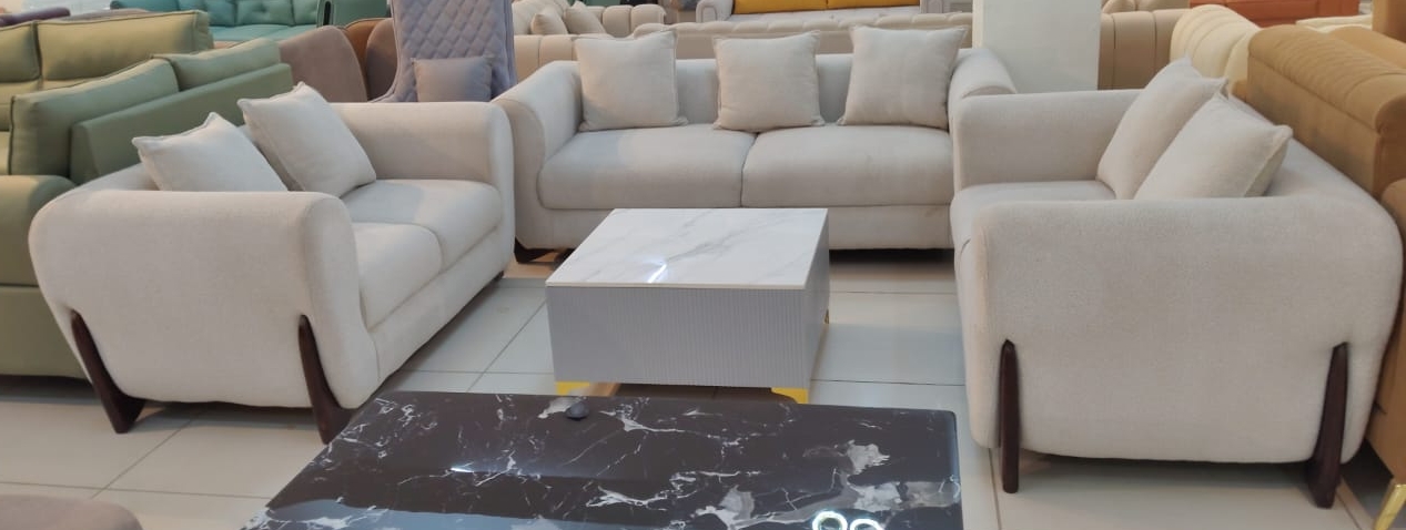 Elegant White Sofa Set view 2