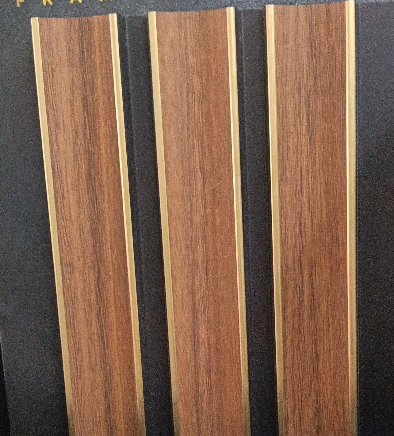 Wood and Gold Fluted Panel view 2