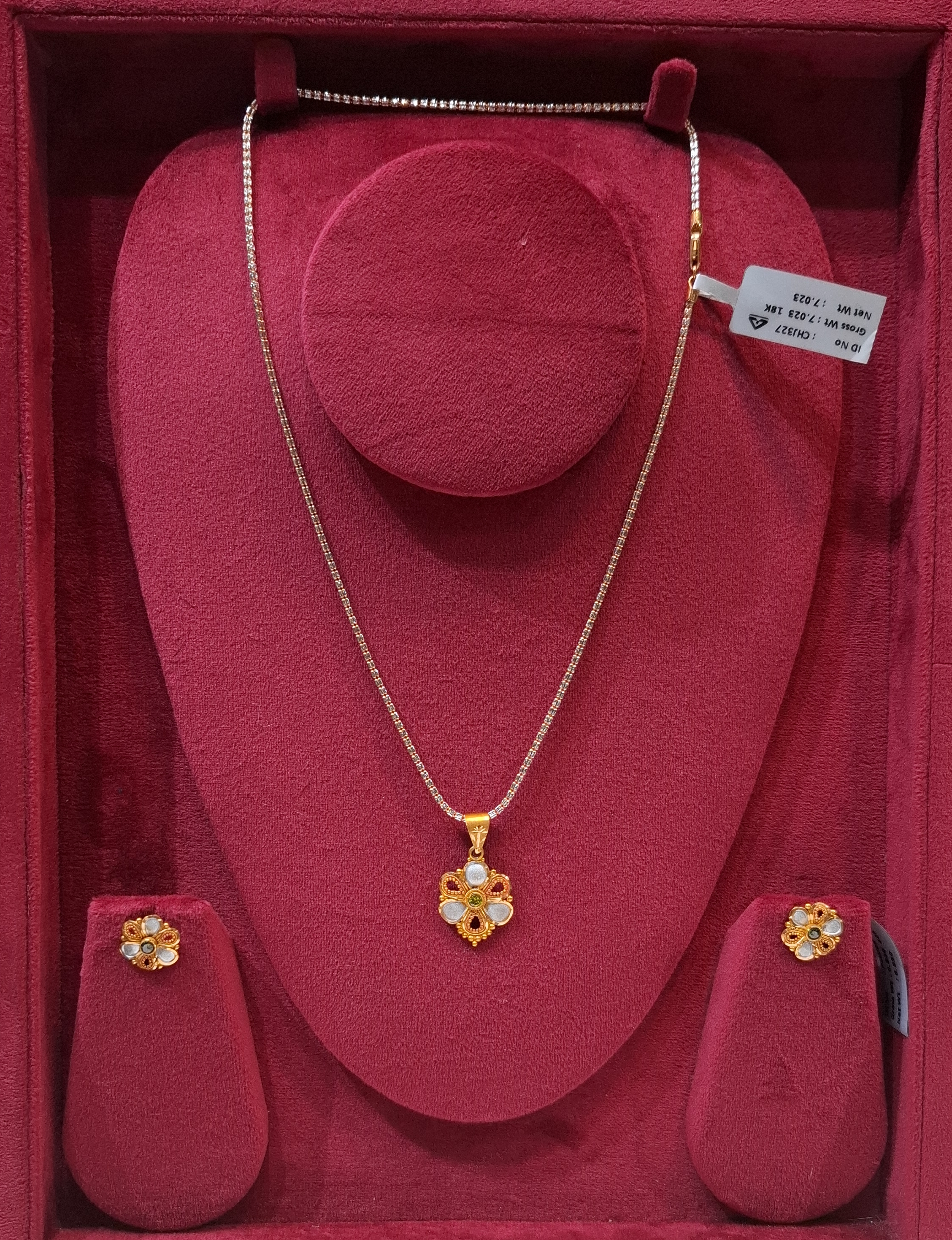 Gold Floral Necklace view 2