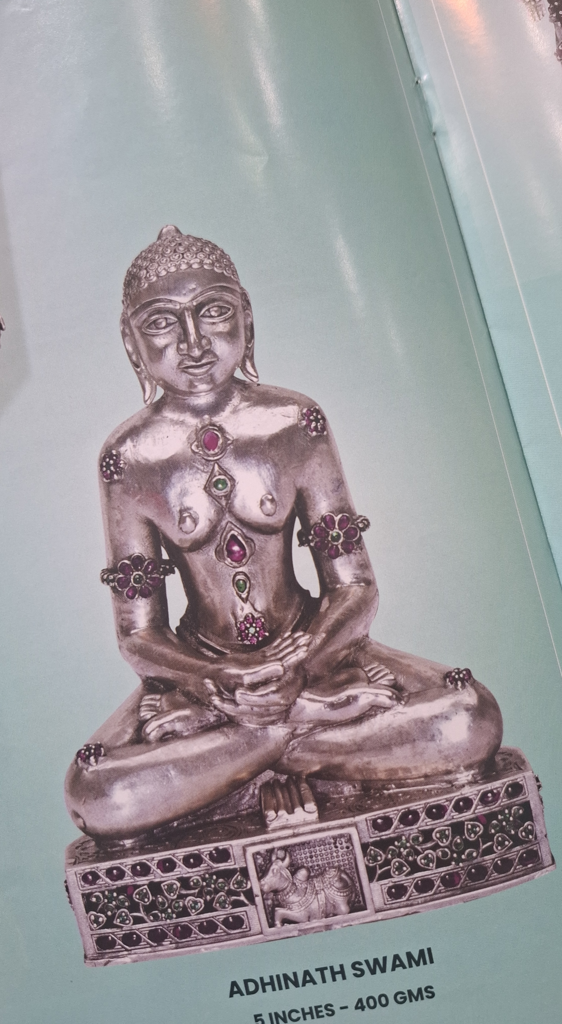 Adhinath Swami Silver Statue view 2
