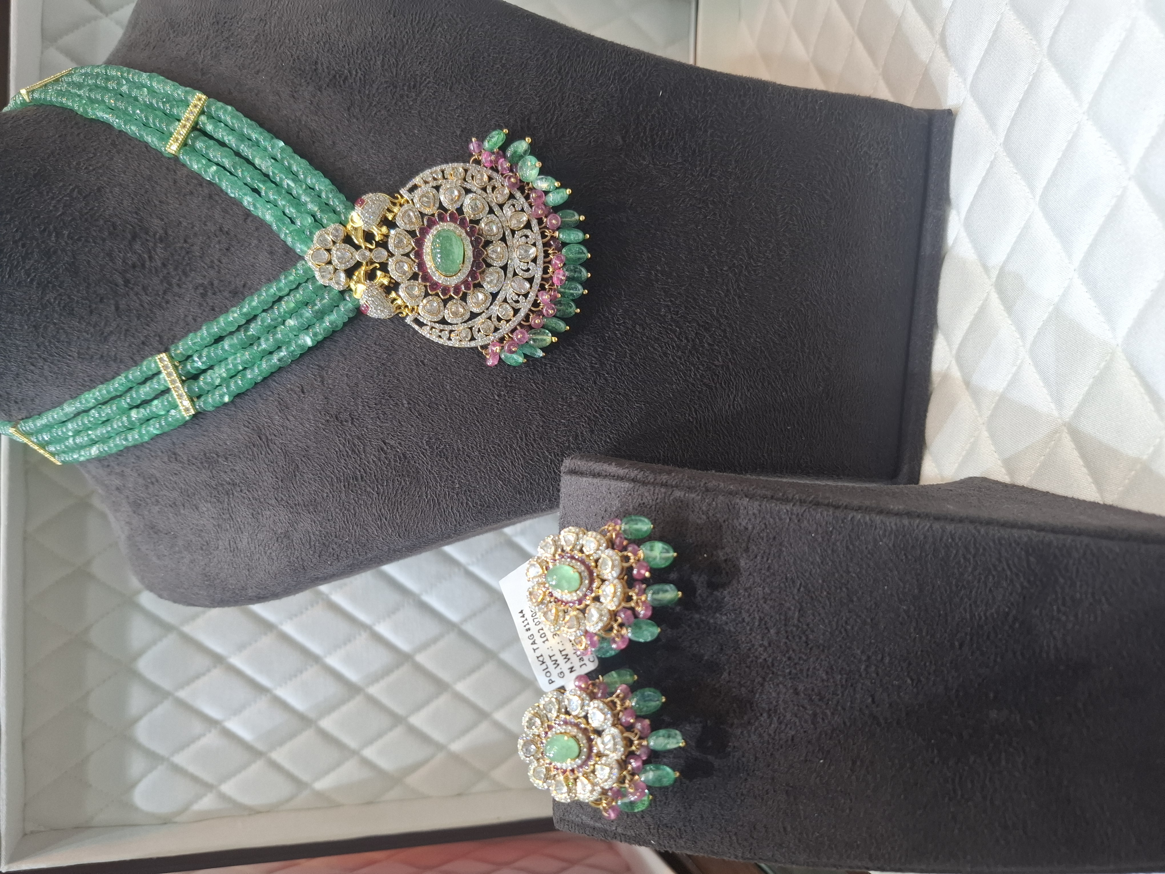 Diamond Polki Pendant Set view 2