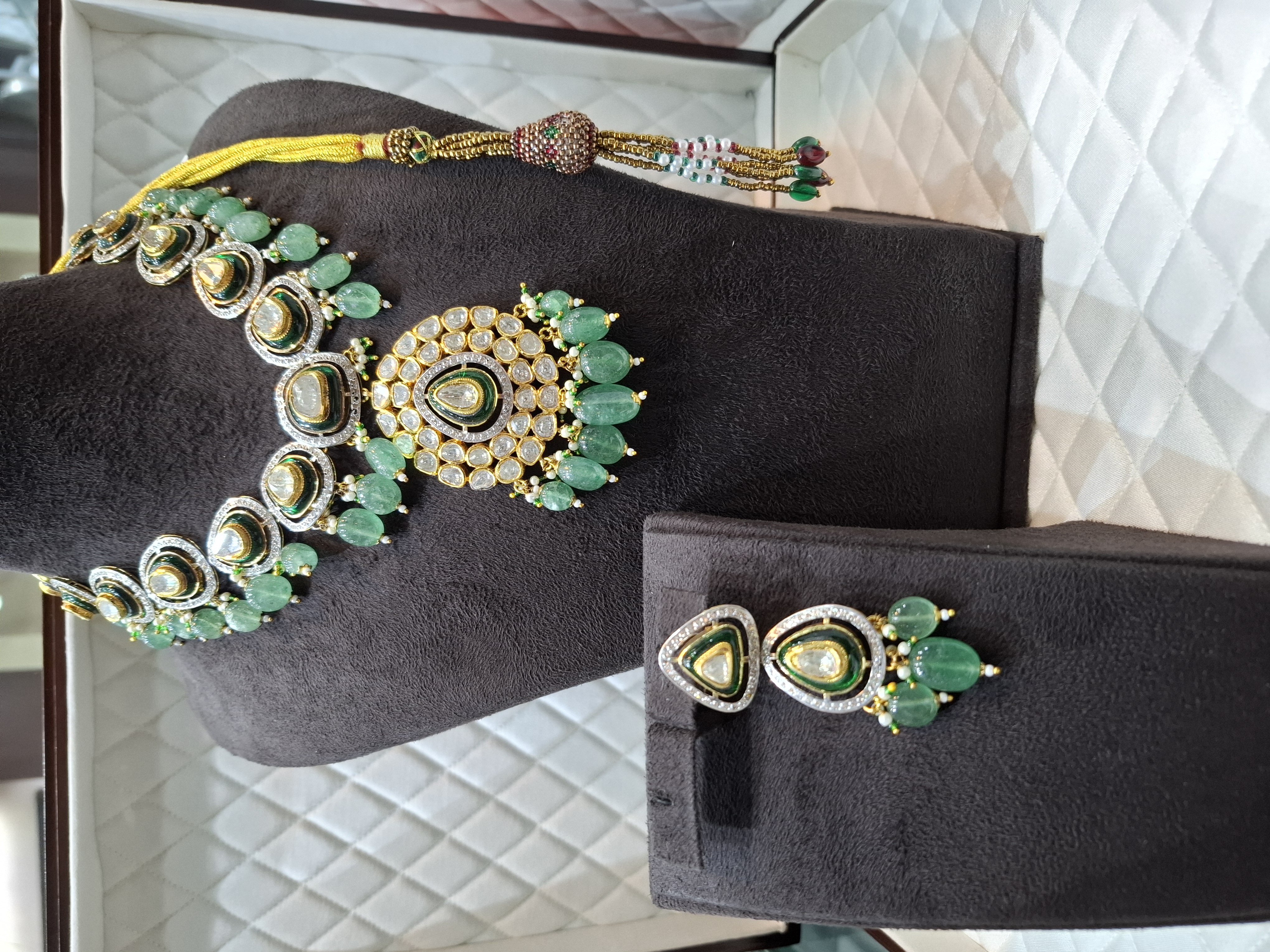 Diamond Polki Necklace Set 6 view 2
