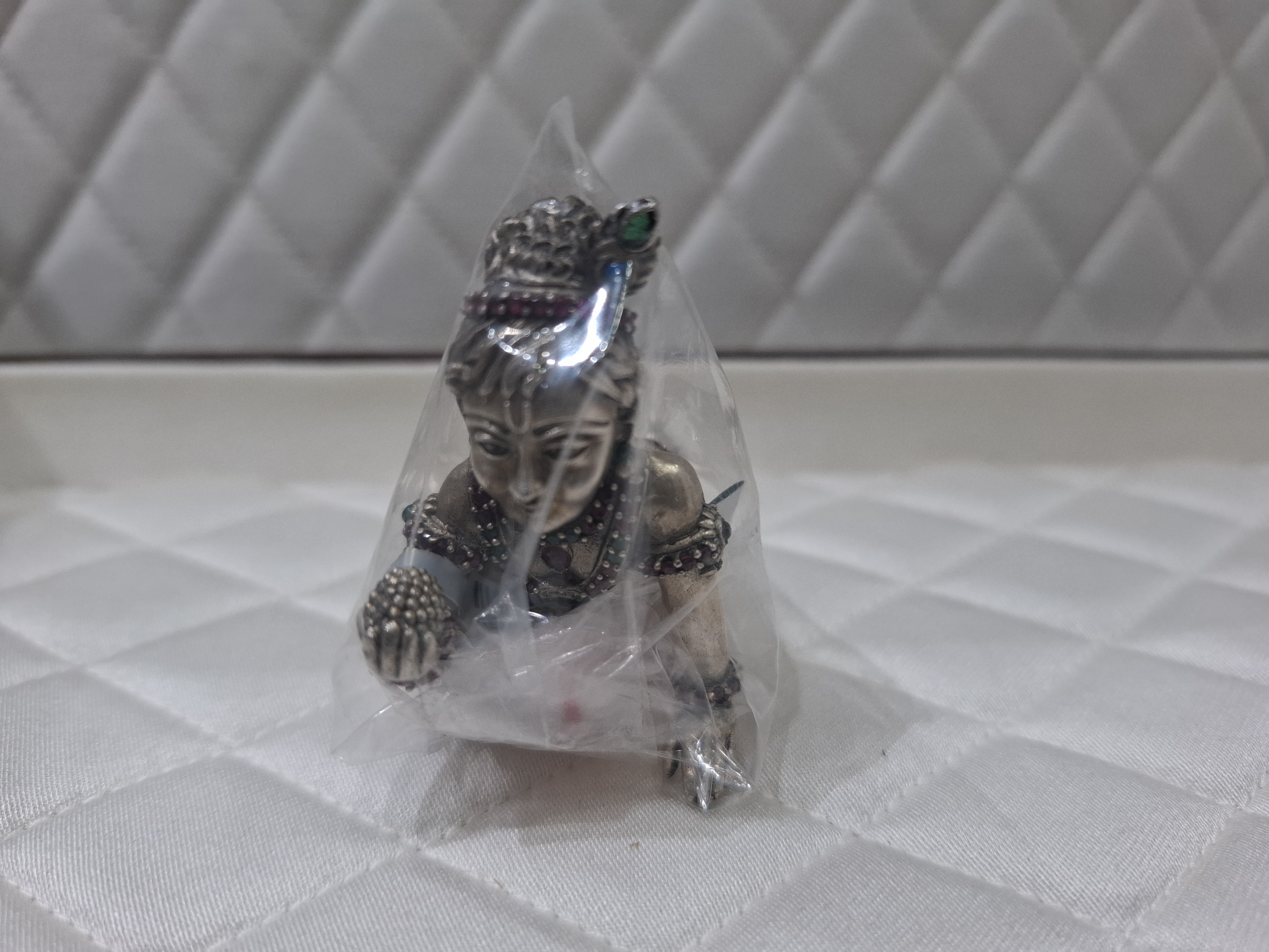 Silver Krishna Idol view 2