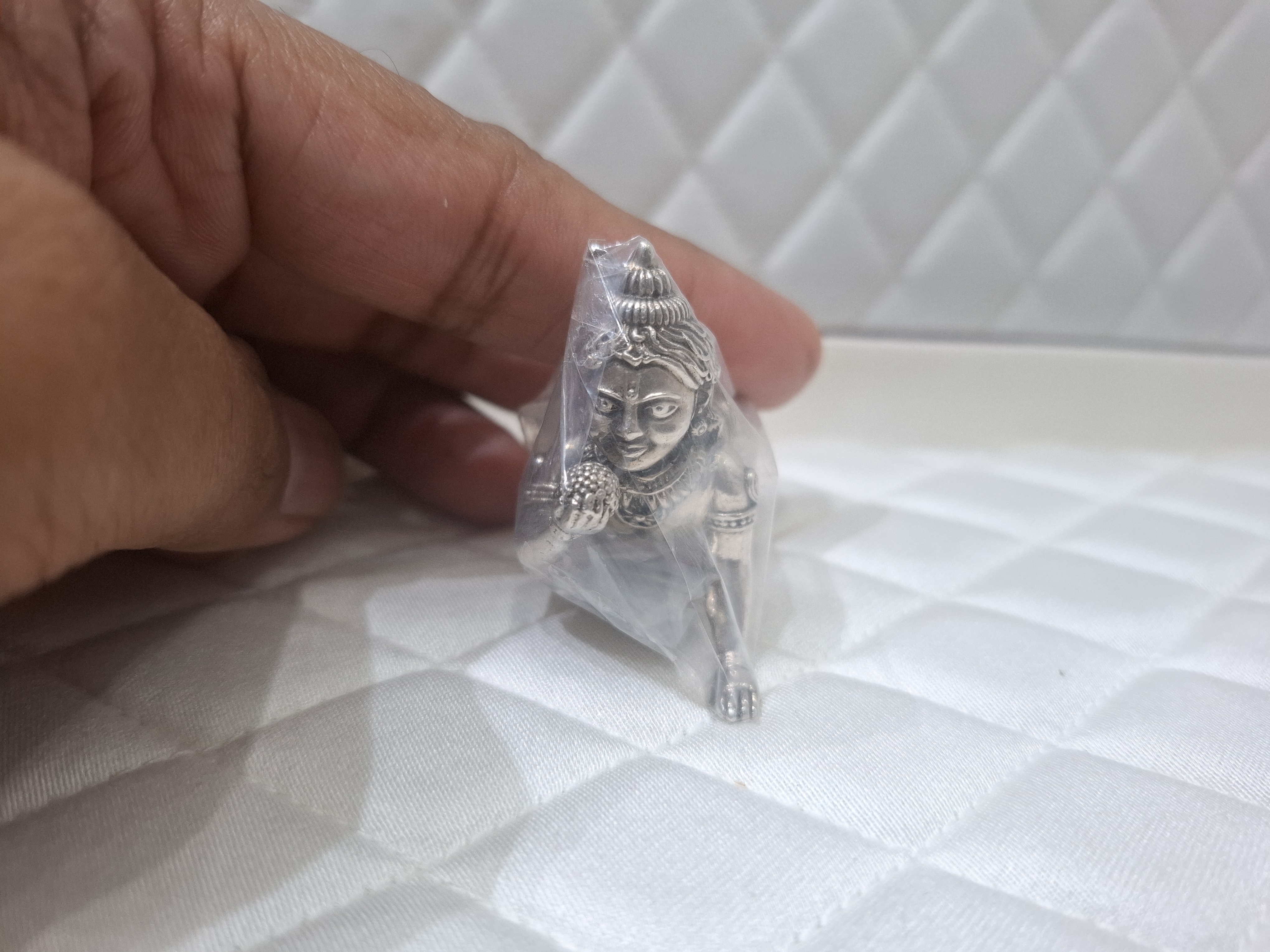 Silver Krishna Idol 1 view 2