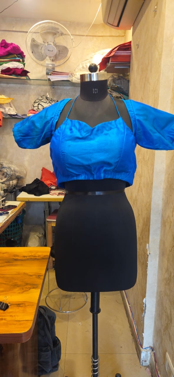 Blue Silk Blouse view 2