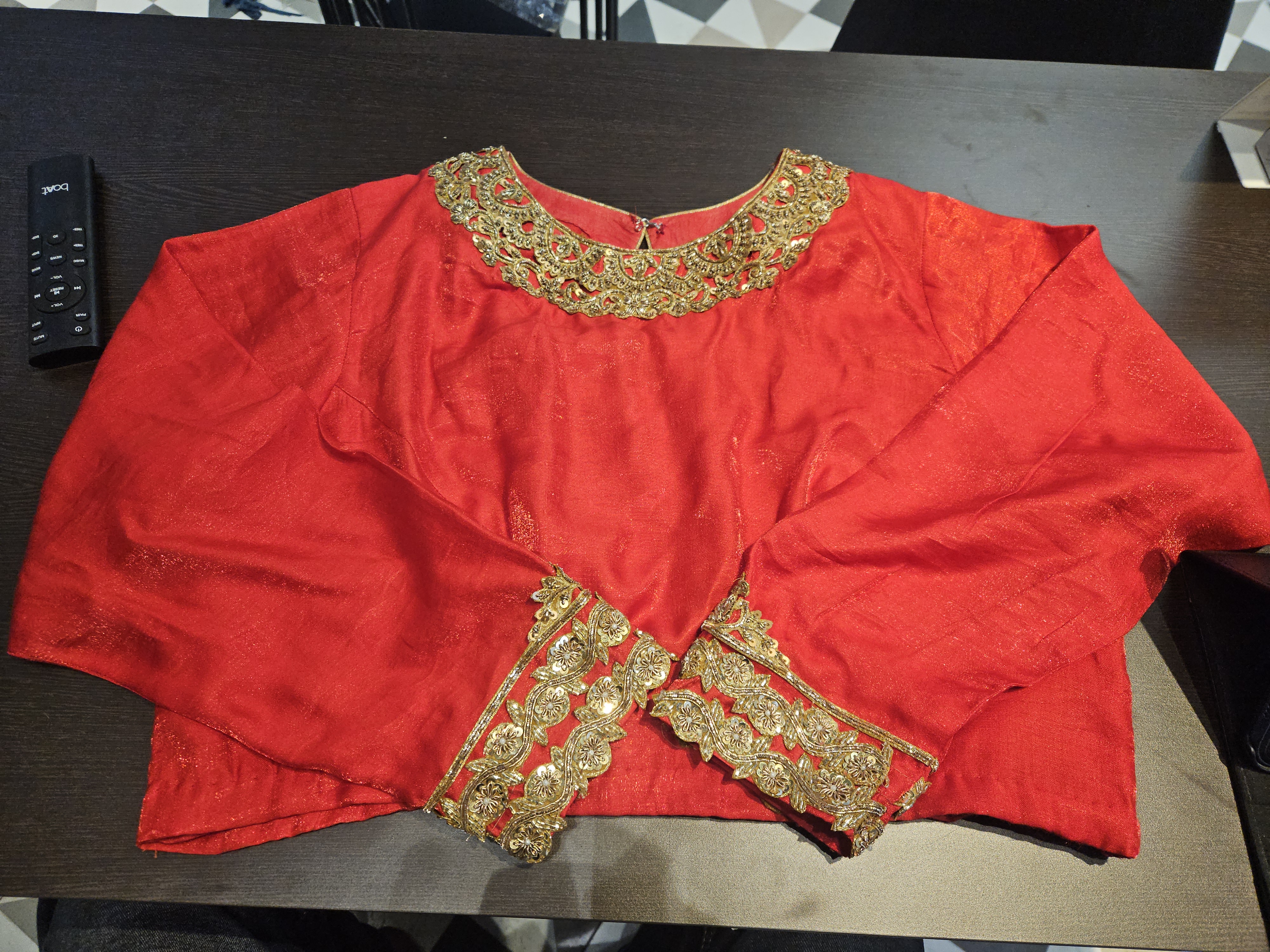 Embroidered Red Blouse view 2