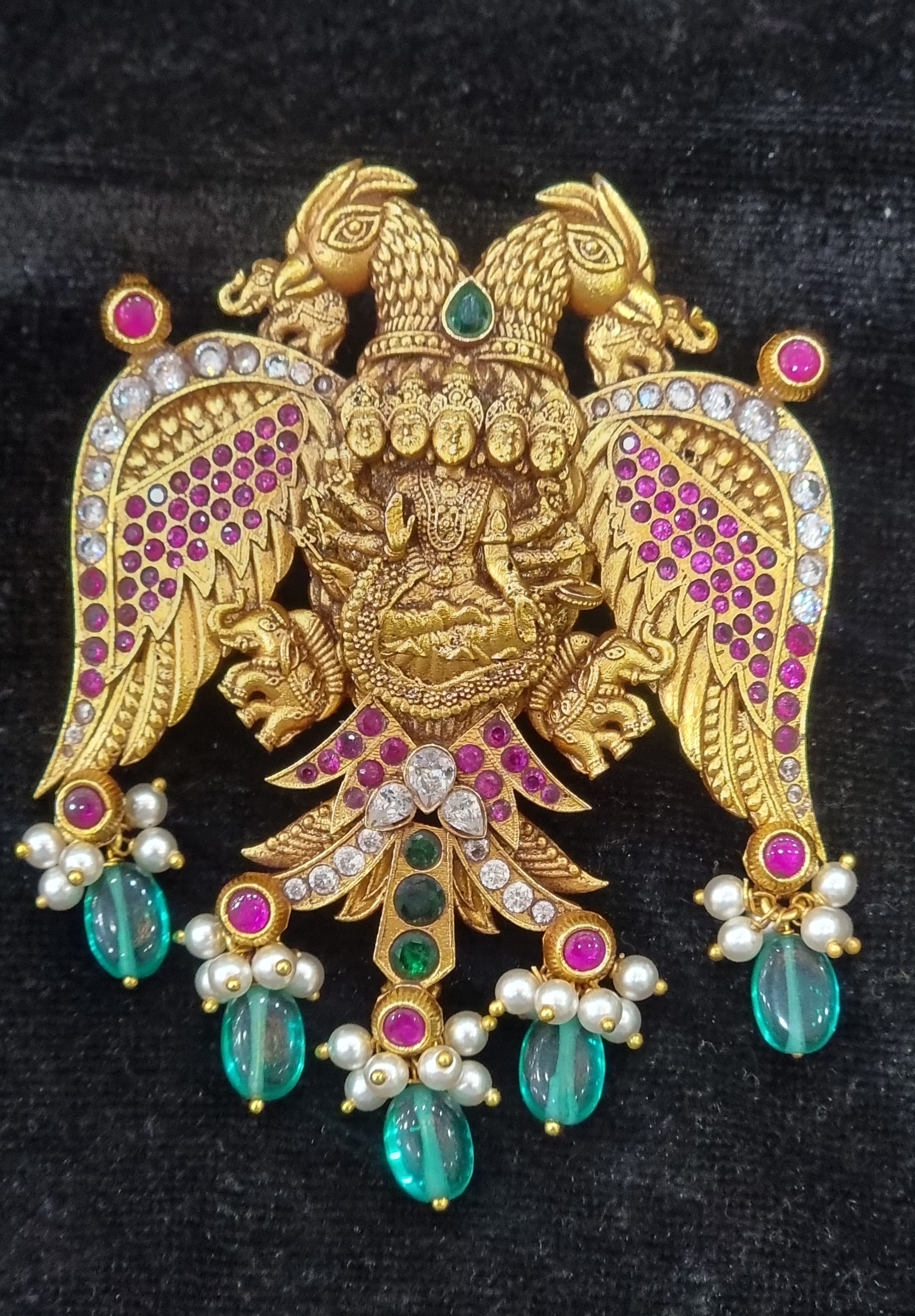 Gem-Studded Gold Brooch view 2