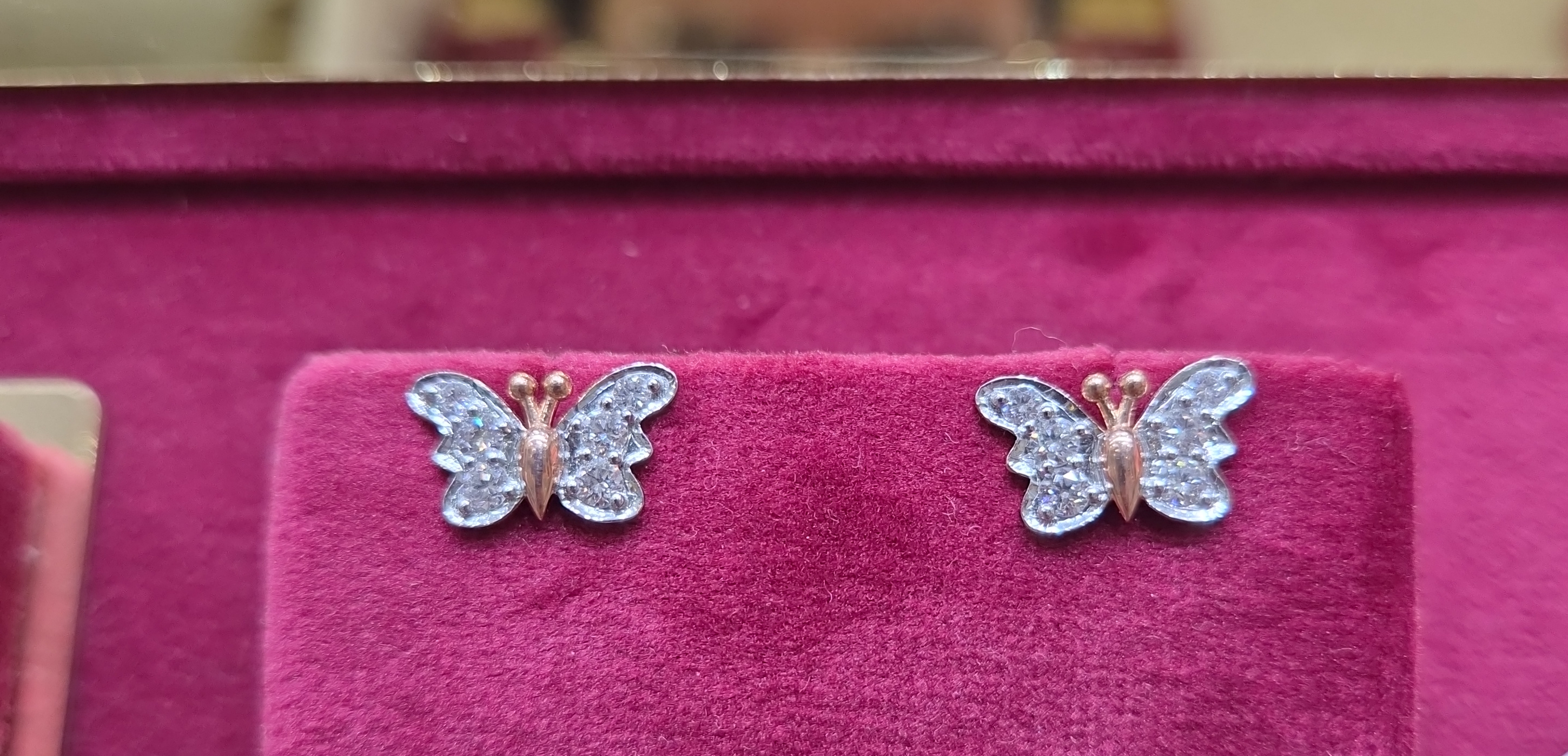 Butterfly Diamond Earrings view 2