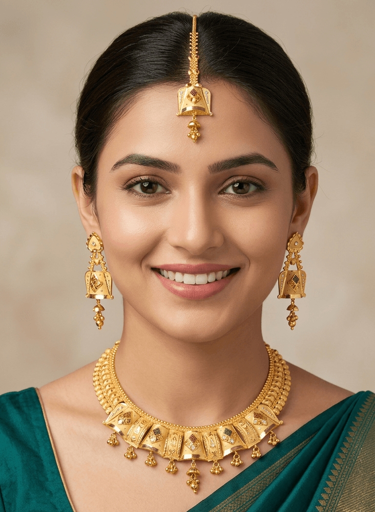 Traditional Gold Jewellery Set view 2