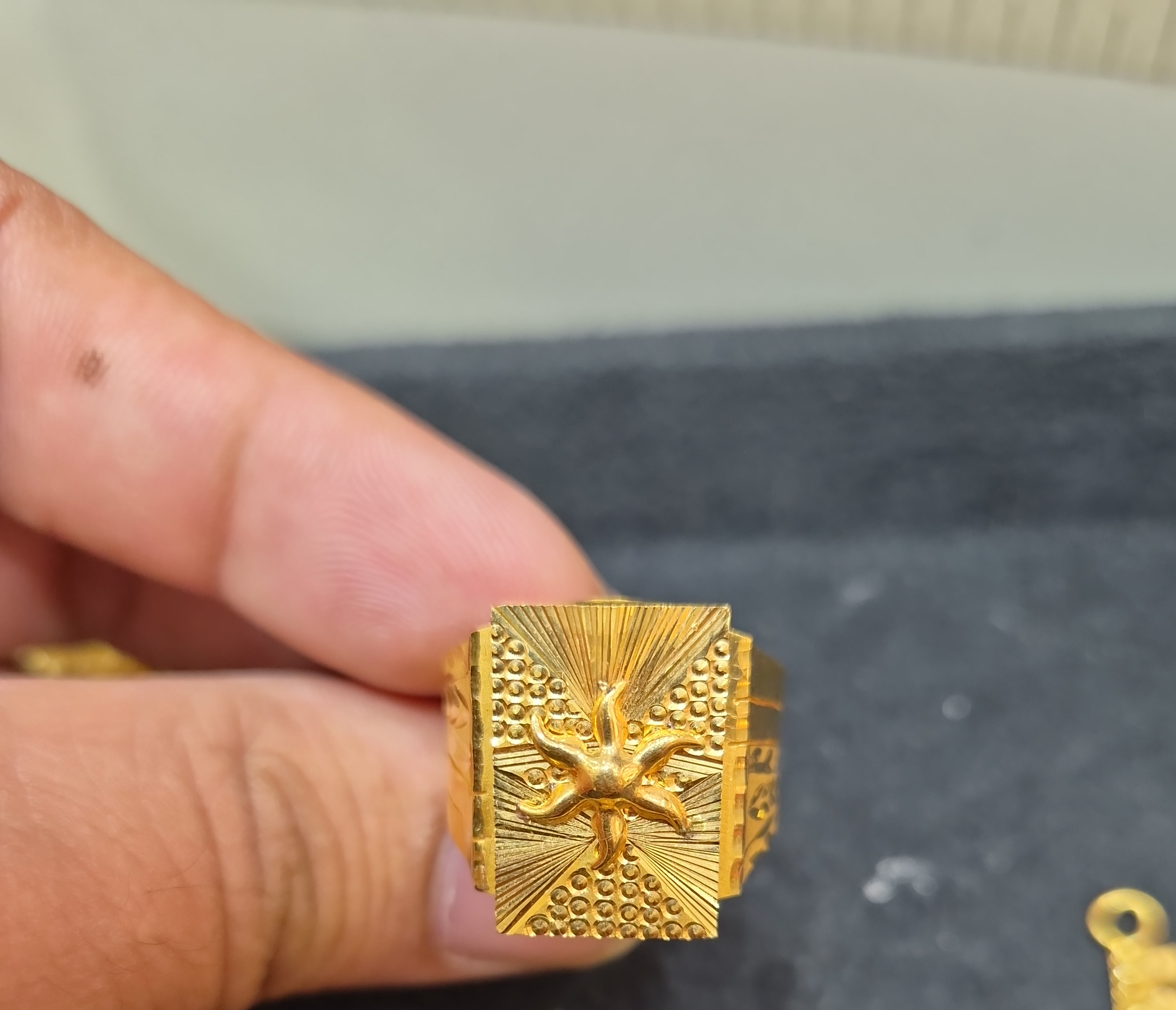 Gold Sunburst Ring view 2