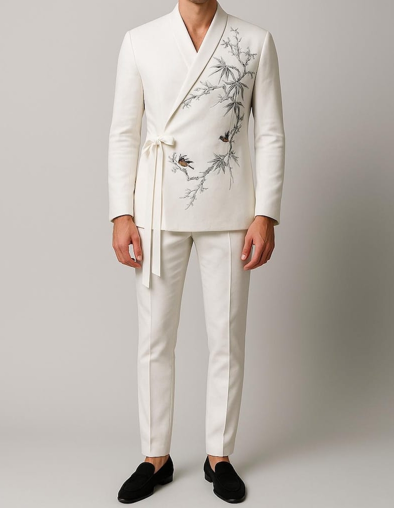 Embroidered Wrap Suit view 2