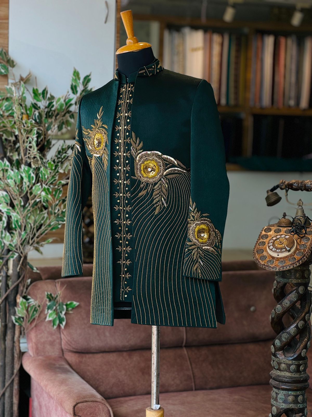 Designer Embroidered Sherwani view 2