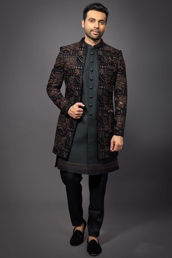 Royal Thread Embroidered Sherwani view 2