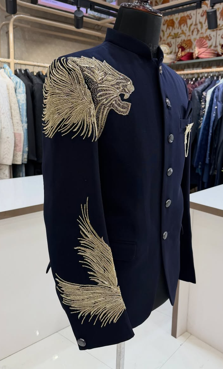 Embroidered Lion Design Coat view 2