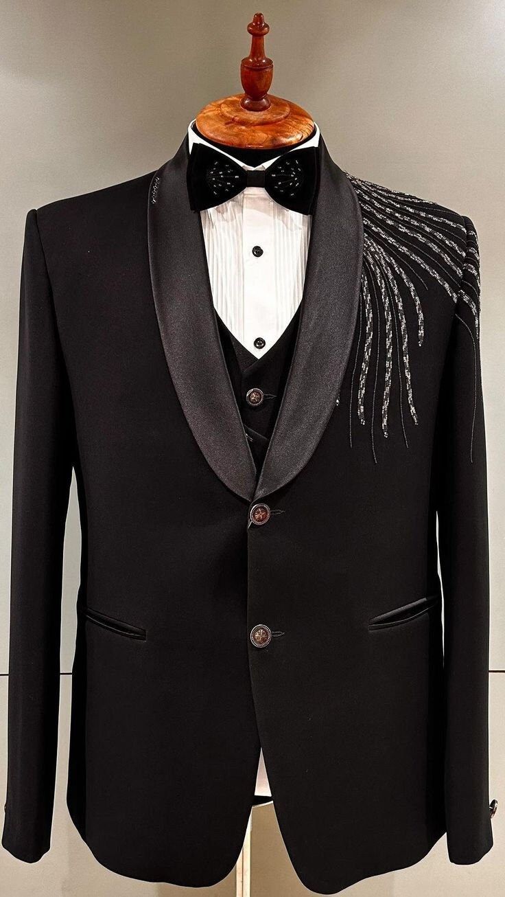 Elegant Black Tuxedo 5ps Set view 2