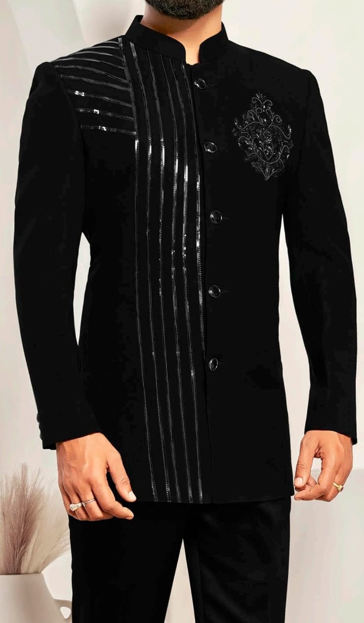 Royal Black Bandhgala view 2