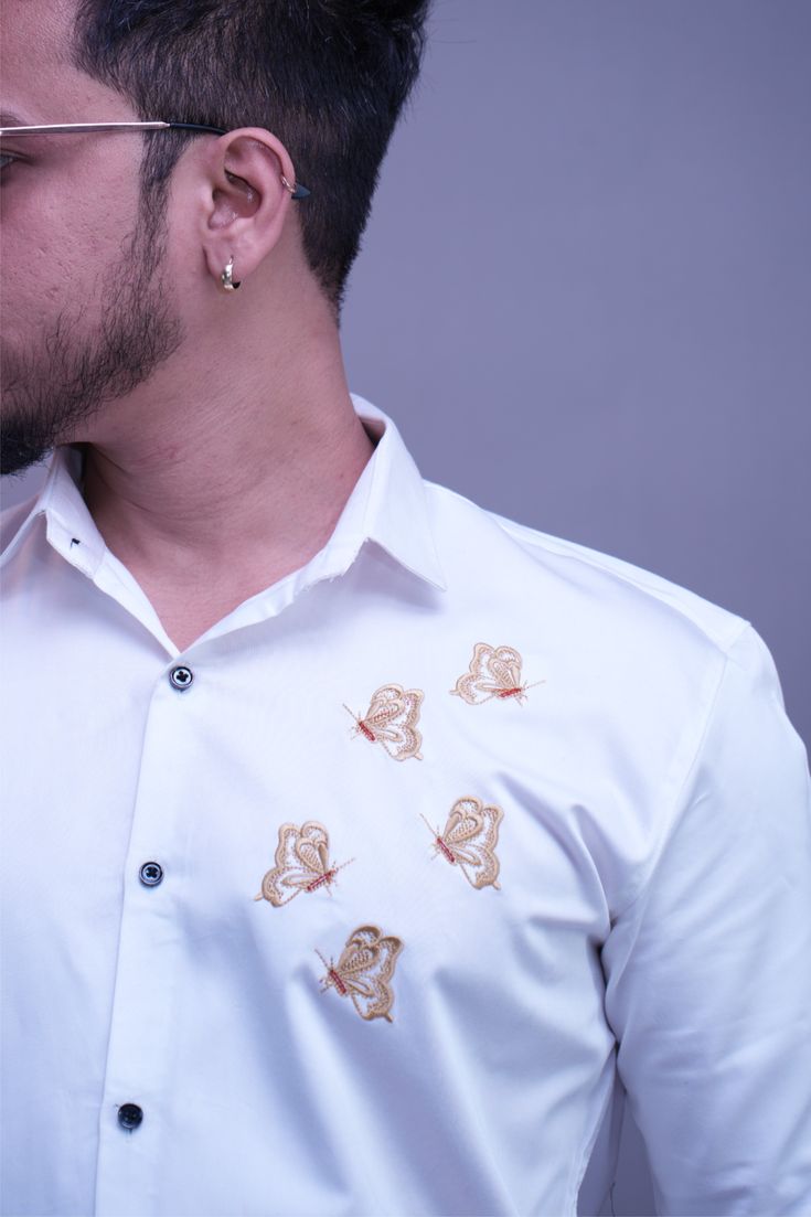 Embroidered White Shirt view 2