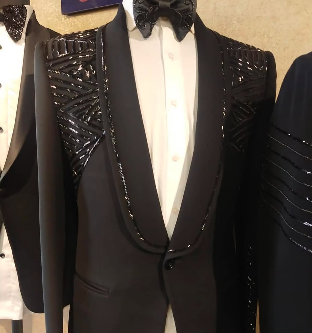 Elegant Black Designer Classic Suit view 2