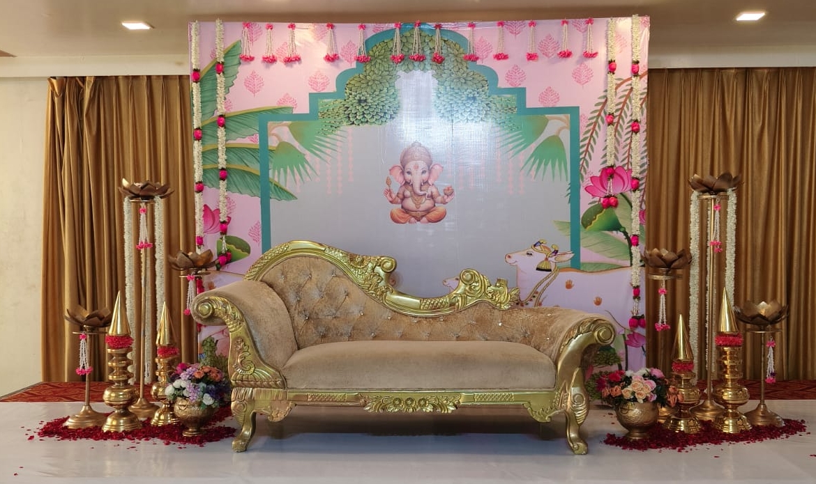 Ornate Golden Sofa view 2